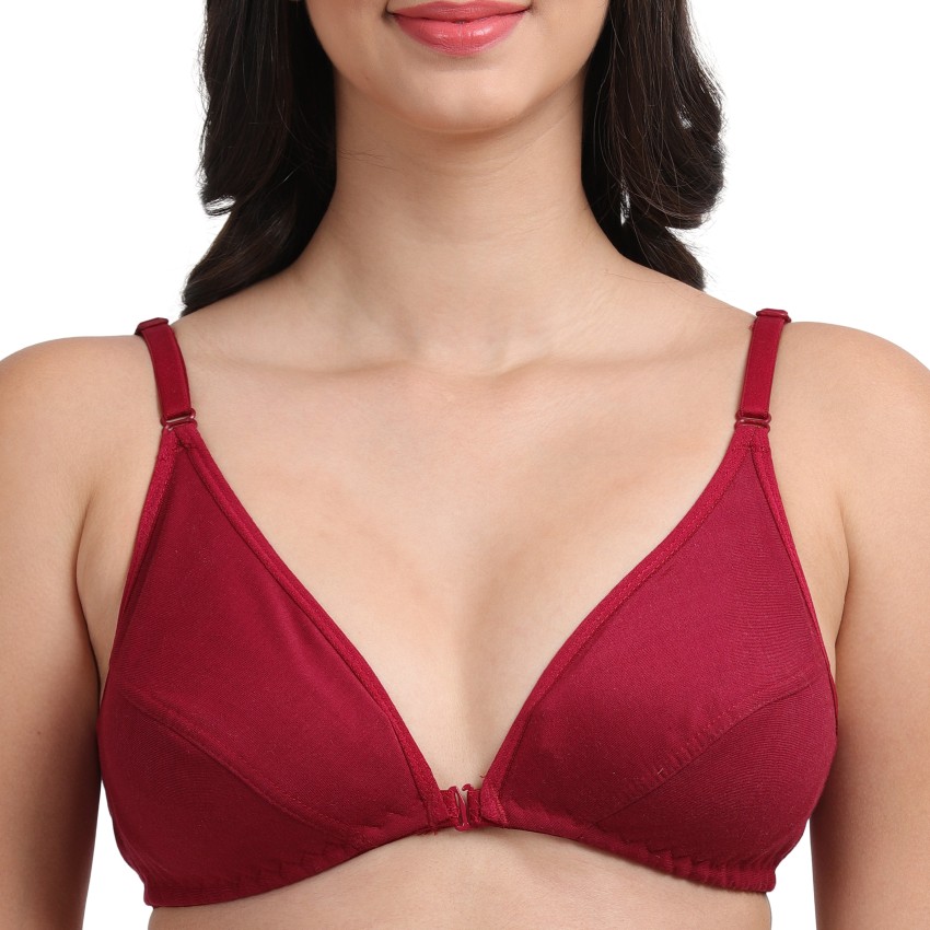 KOISA women front open bra combo pack of 3 b cup 30 size Women Plunge Non  Padded Bra - Buy KOISA women front open bra combo pack of 3 b cup 30