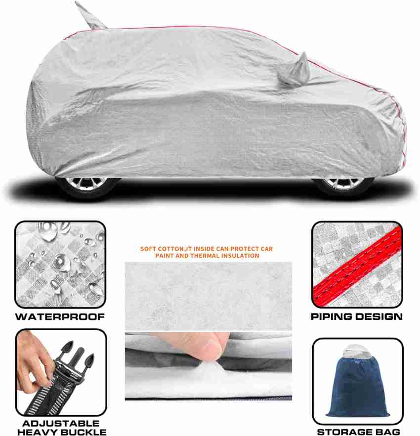 Buy Auto Hub Waterproof Car Body Cover Compatible for Maruti Suzuki Swift  with Mirror Pocket and Antenna Pocket and Soft Cotton Lining, Elastic  Bottom, Triple Stitched, windproof, with Bag, Waterproof Silver Online