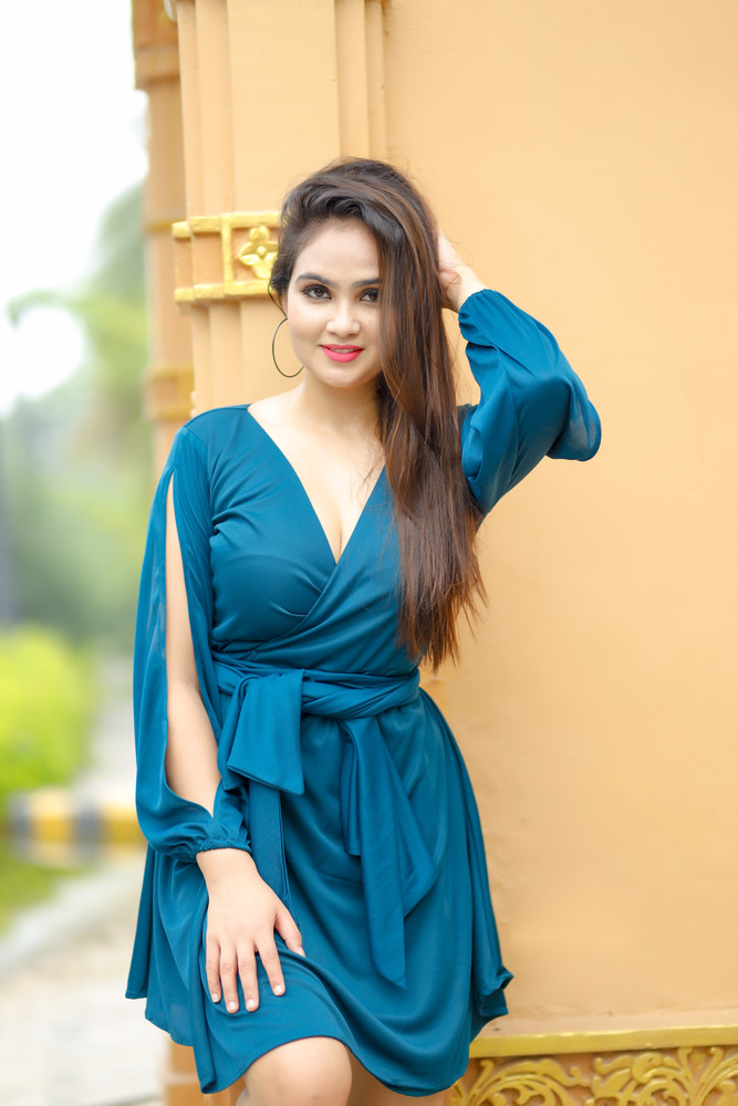 Dazeel Women Wrap Blue Dress
