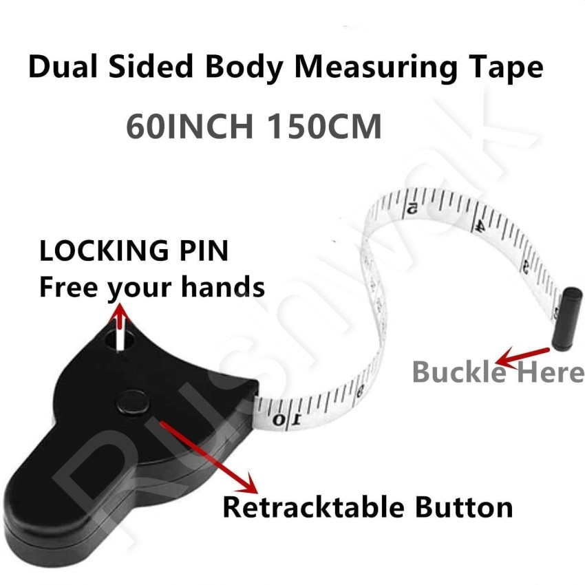 Dual Sided Body Measuring Soft Tape, 60 Inch / 150 Cm 4 Color