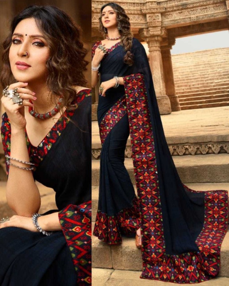 Chiffon saree online shopping on sale flipkart