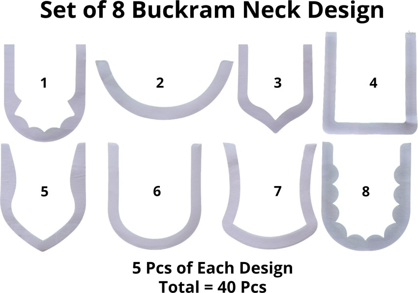 U shape Bukram Neck Cutting Design Gale Pack of 20 (1 Designs X 20