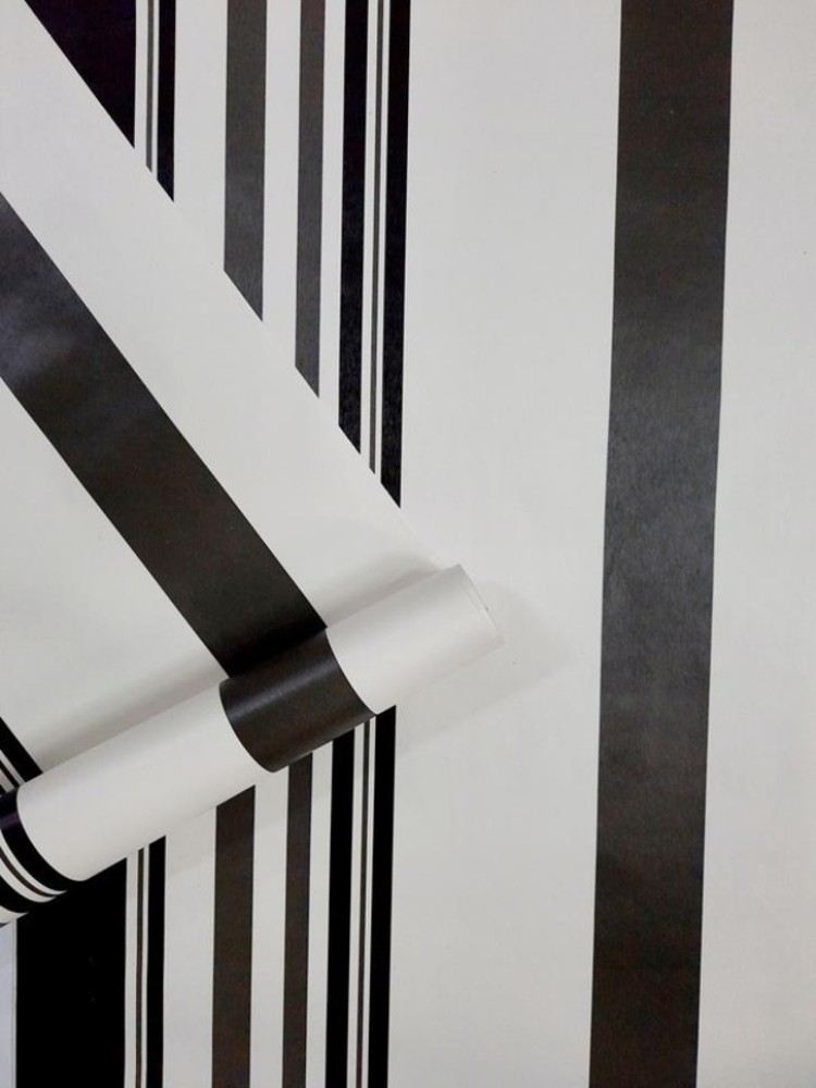 Flipkart SmartBuy 1000 cm White and Black Lines Wallpaper(1000CM