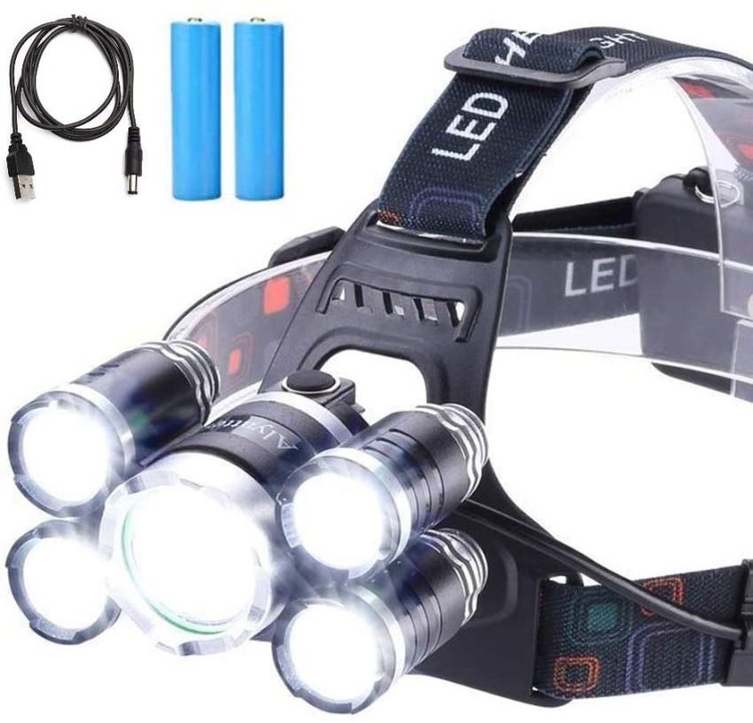 Multicolor Headlamp Flashlight 1000 Lumen Waterproof Zoomable Led Headlight with White Red Green Blue Light - 3
