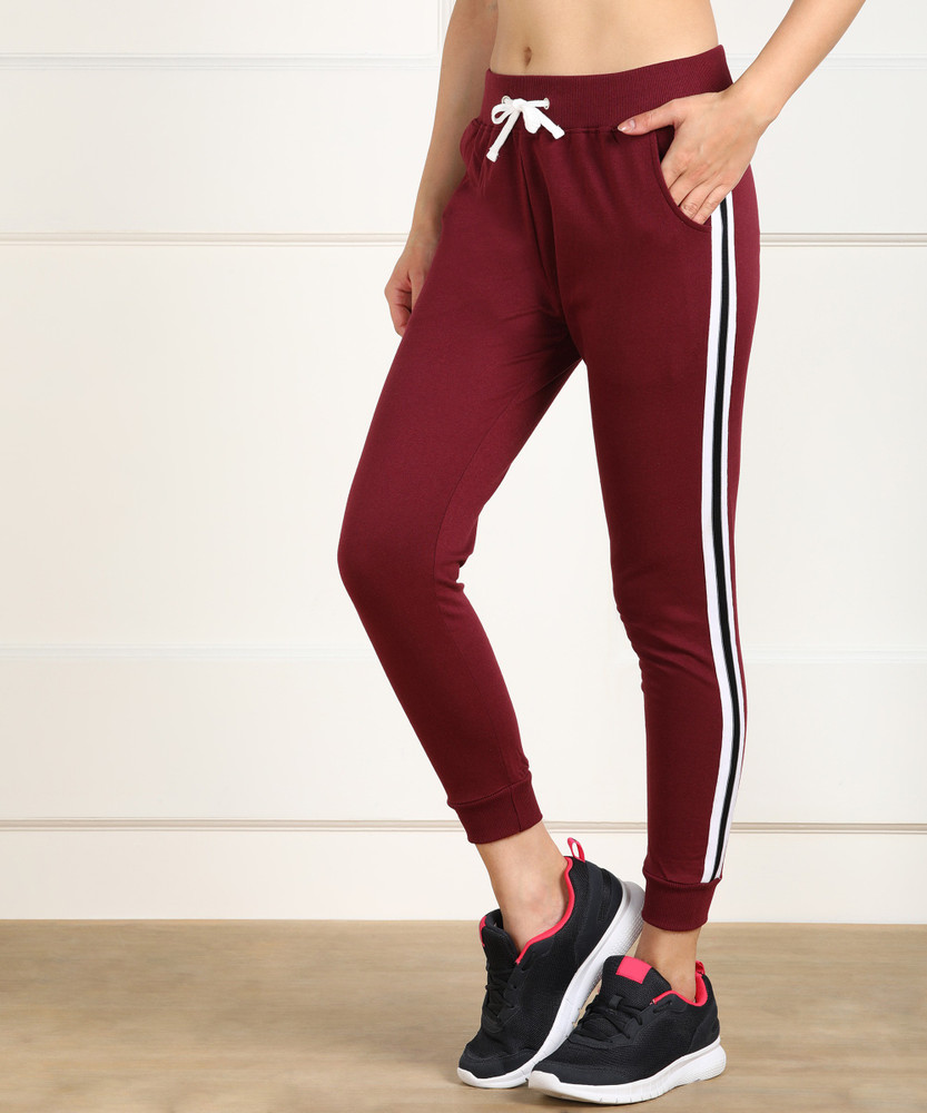 Maroon track clearance pants womens