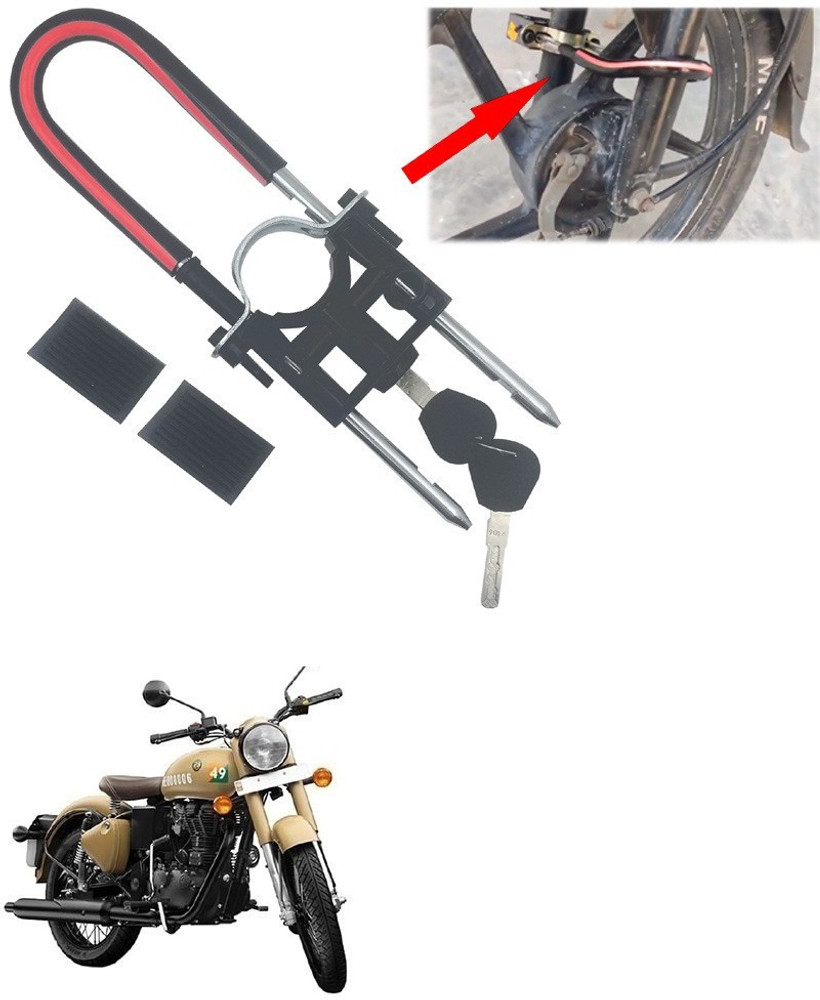 AutoGnix Computerised Wave Key Bike Front Shocker Lock Wheel Lock Bike Front Shocker Lock Wheel Lock For Classic 350 Signals Wheel Lock Price in India Buy AutoGnix Computerised Wave Key Bike