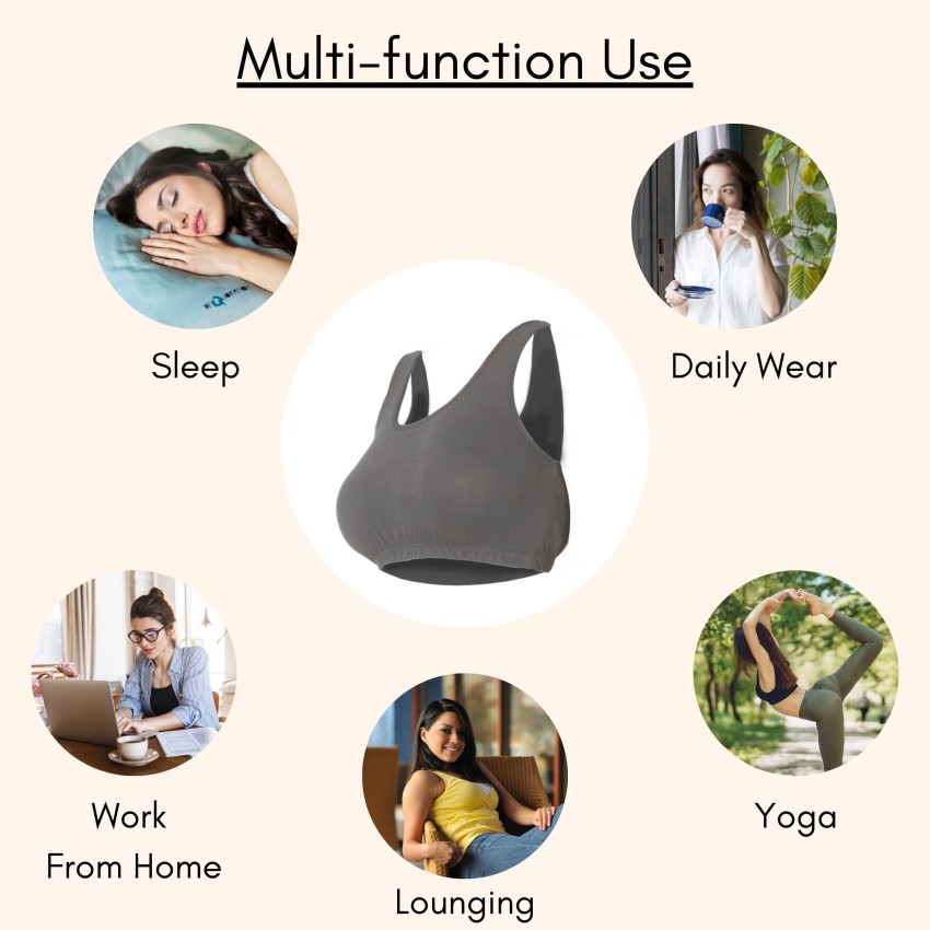 Buy Adira, Sleep Bra for Women Cotton Plus Size, Non Padded Bras to Wear  at Home, Bra for Sagging and Heavy Breast, Wirefree & Full Coverage