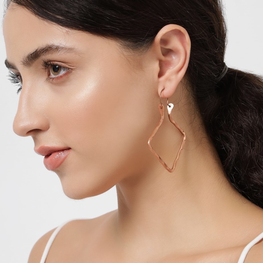 Buy Hammered Copper Hoop Earrings Pure Copper Hoops With Large Online in  India  Etsy