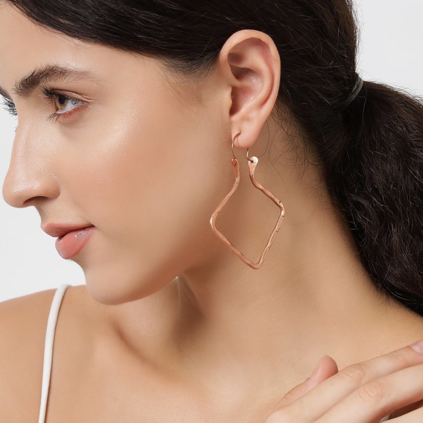 matte gold Pure copper earrings