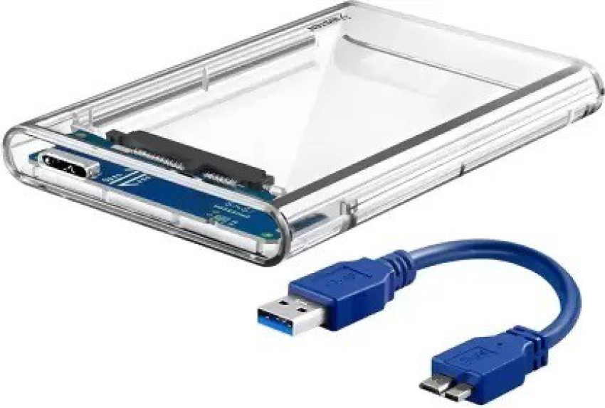 2.5 USB 3.0 SATA HDD SSD Clear Hard Drive Case for External Hard Drive
