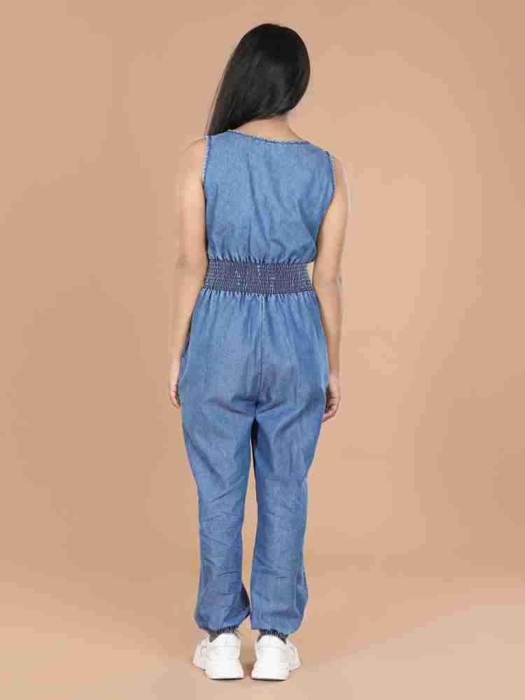Girls Blue Denim Jumpsuit with front Zip – Stylestone