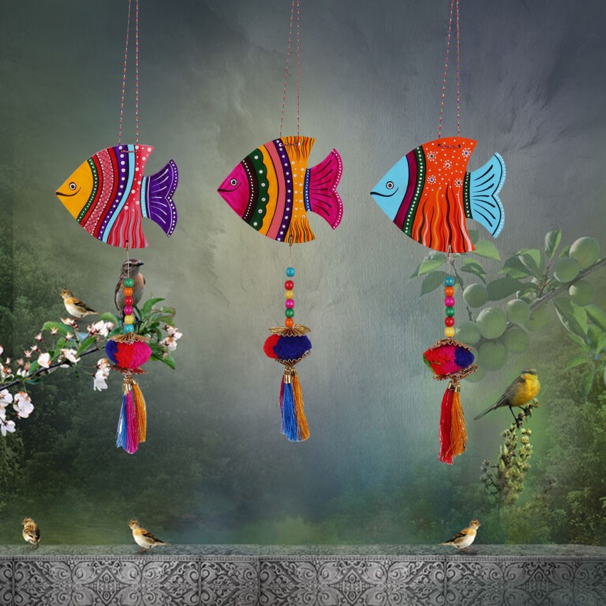 Priscilla Suanand Fish Wall Hangings and Hand-Painted Hanging Decorative  (Pack of 3) Decorative Showpiece - 43 cm Price in India - Buy Priscilla  Suanand Fish Wall Hangings and Hand-Painted Hanging Decorative (Pack