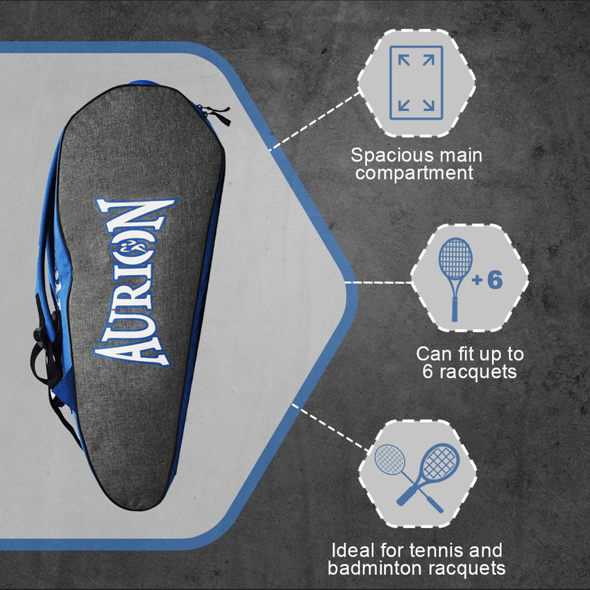 Aurion Double Zipper Badminton Tennis Squash Kit Bag with Shoe Compartment Buy Aurion Double Zipper Badminton Tennis Squash Kit Bag with Shoe Compartment Online at Best Prices in India