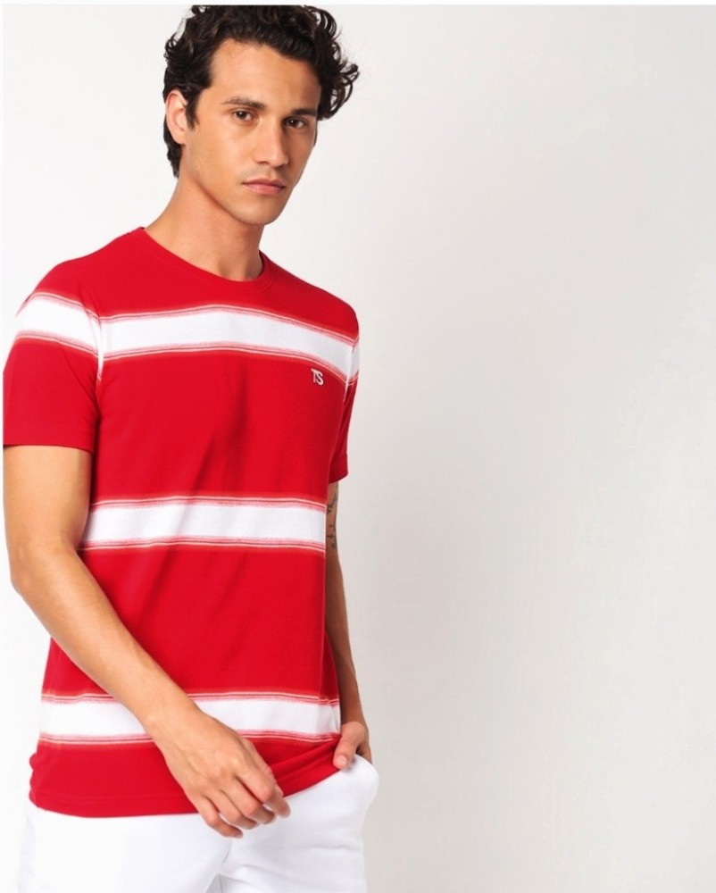 TEAMSPIRIT Striped Men Round Neck Red, White T-Shirt - Buy TEAMSPIRIT  Striped Men Round Neck Red, White T-Shirt Online at Best Prices in India