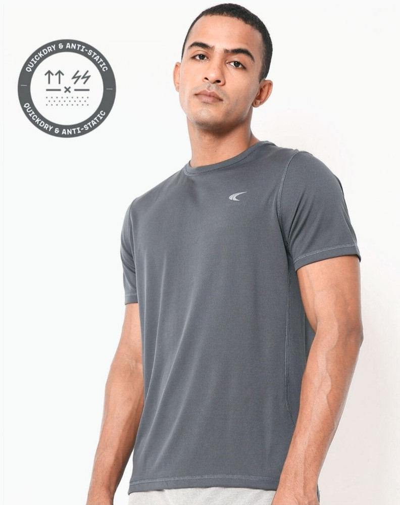 PERFORMAX Solid Men Round Neck Grey T-Shirt - Buy PERFORMAX Solid Men Round  Neck Grey T-Shirt Online at Best Prices in India | Flipkart.com
