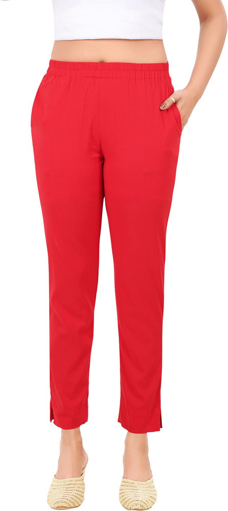 Phase of Trend Regular Fit Women Red Trousers Buy Phase of Trend