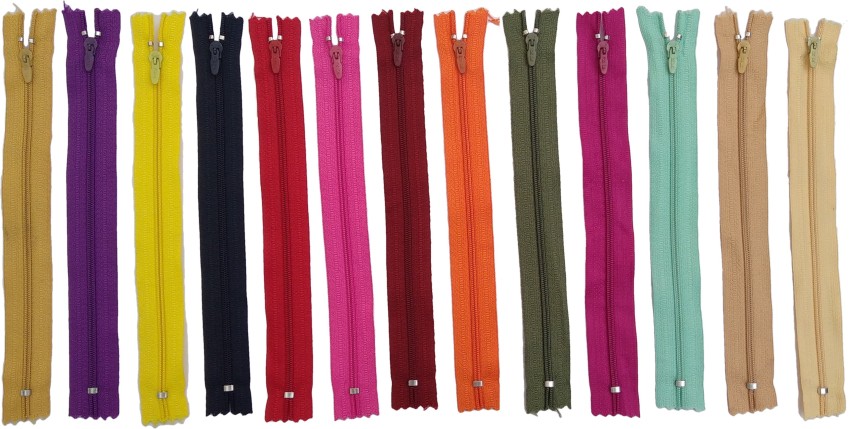 NNK 13 Nos Ladies cloth Zip Multicolor Nylon Open-ended Zipper