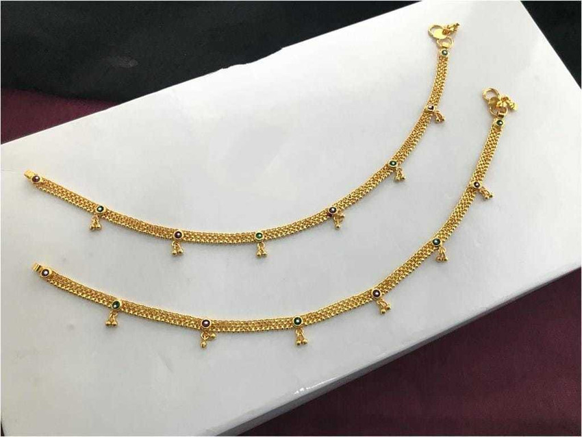 URVSSTORE Traditional Gold Plated Anklets Alloy Anklet Price in