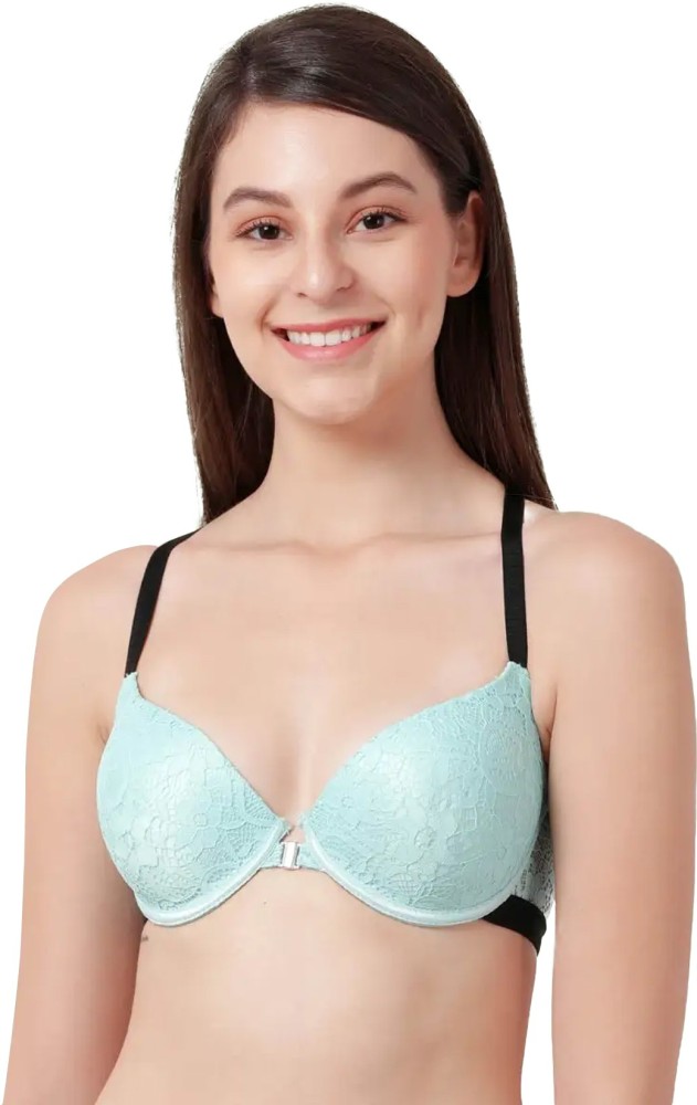 Buy Susie by SHYAWAY Women's Demi Coverage Underwired Strappy Front  Balconette Lightly Padded Bra -Black-(32B) at