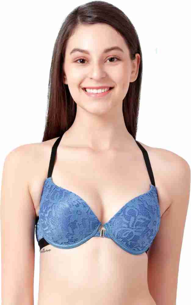 Buy Susie by SHYAWAY Women's Demi Coverage Underwired Strappy Front  Balconette Lightly Padded Bra -Black-(32B) at