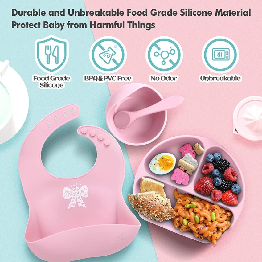 Buy BabyHop Silicone Baby Feeding Bowl & Spoon (Purple) Suction Bowl&Soft  Spoon BPA Free Tableware, Infant Training Eating Utensils Online at Best  Prices in India - JioMart.