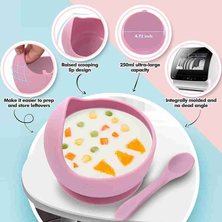 Buy BabyHop Silicone Baby Feeding Bowl & Spoon (Purple) Suction Bowl&Soft  Spoon BPA Free Tableware, Infant Training Eating Utensils Online at Best  Prices in India - JioMart.