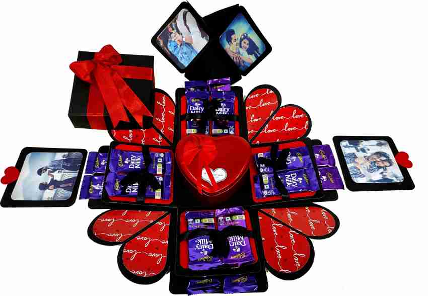 US IDEAL CRAFT Chocolate Explosion Box, Birthday Gift (16 CHOCOLATE EACH 10  RS & RED HEART BOX) Paper Gift Box Price in India - Buy US IDEAL CRAFT  Chocolate Explosion Box, Birthday