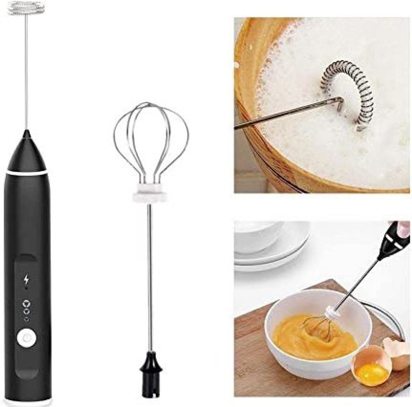 Rechargeable Electric Milk Coffee Frother Whisk Egg Beater Handheld Frappe  Mixer