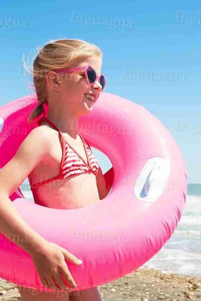 INGITAGNA Swim Tube Inflatable Pool Swim Tube with 2 Handles