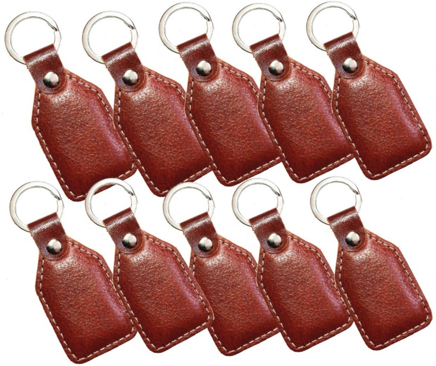  Hamdecro Genuine Leather Keychains, Handmade Knit