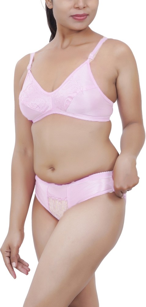 Buy online White Cotton Blend Bras And Panty Set from lingerie for