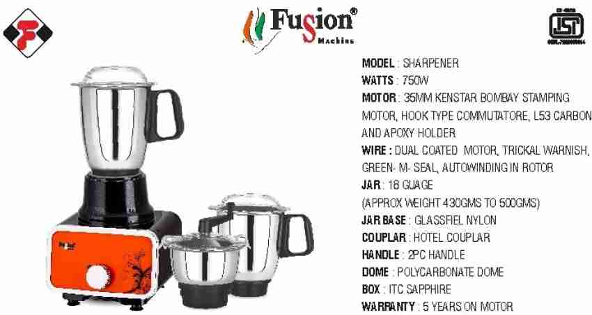 Mixer Grinder For Home, 750 Watt, For Wet & Dry Grinding, 501 - 700 W