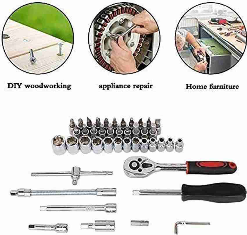 Zroof 46 in 1 Pcs Tool Kit Screwdriver Socket Set DrillBit Piler