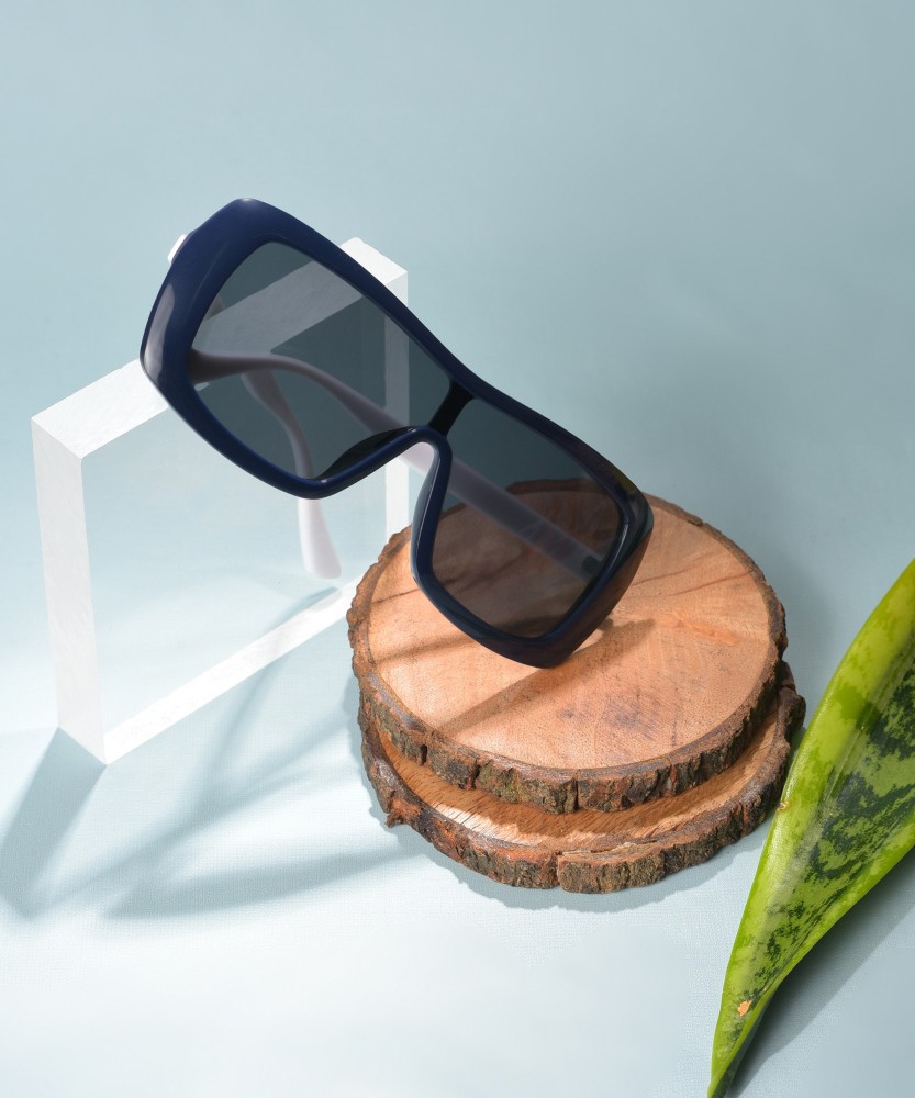 Haute Sauce Women Grey Lens White Oversized Sunglasses (60): Buy