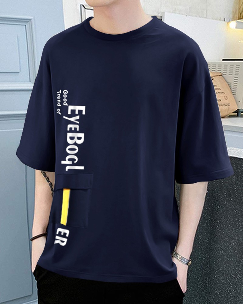 Buy Navy Blue & White Tshirts for Men by EYEBOGLER Online