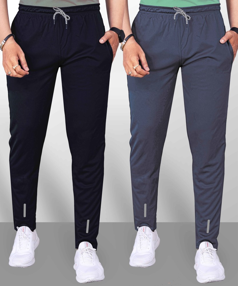 QFABRIX Solid Men Grey Black Track Pants Buy QFABRIX Solid Men