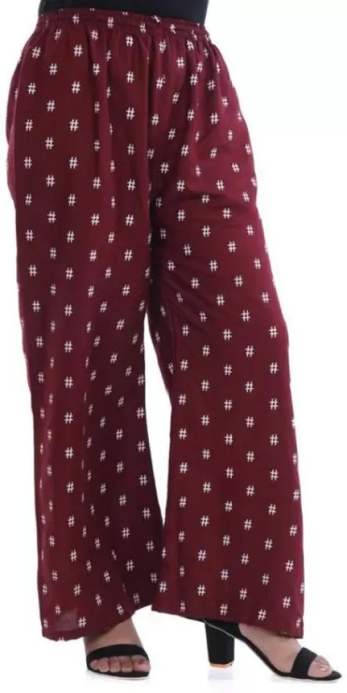 Buy Gracit Red  Maroon Printed Palazzos  Pack Of 2 for Women Online   Tata CLiQ