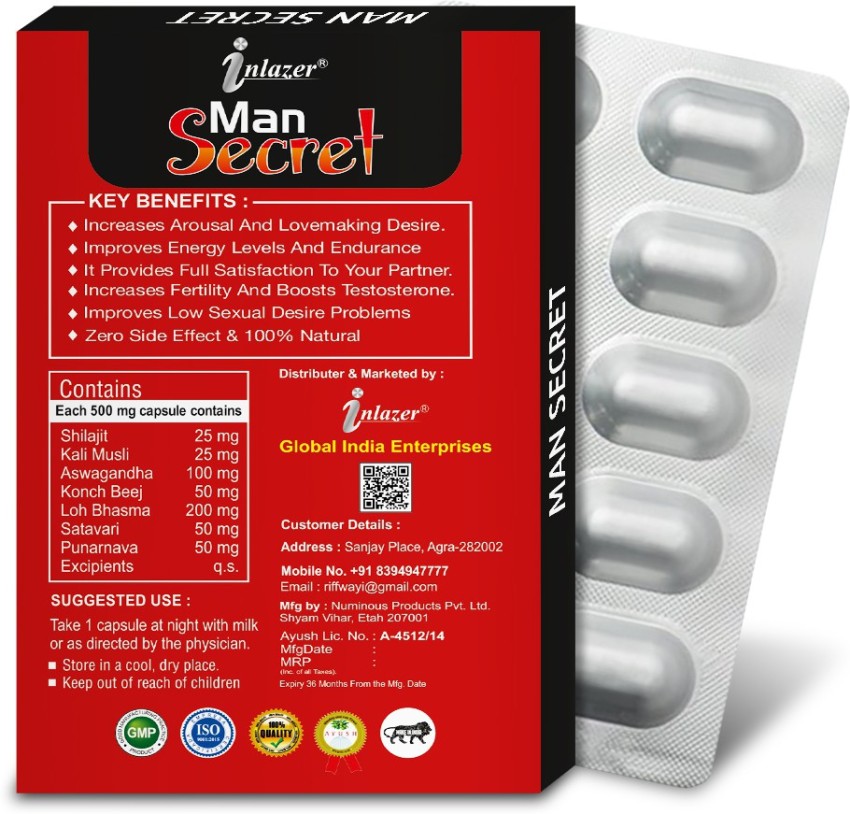 inlazer Man Secret Sex Time Formulation Improves Sperm Health