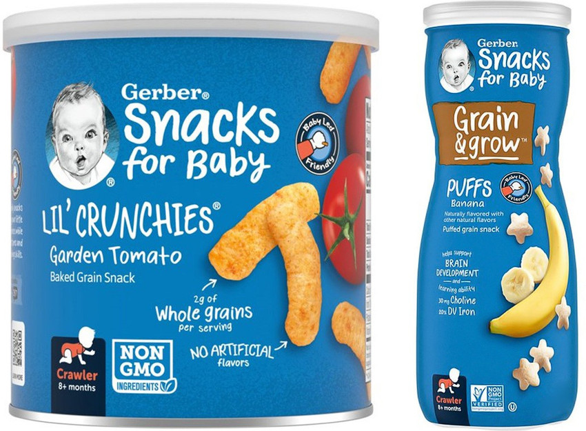 GERBER Lil Crunchies Puffs Combo Pack of 2 Garden Tomato