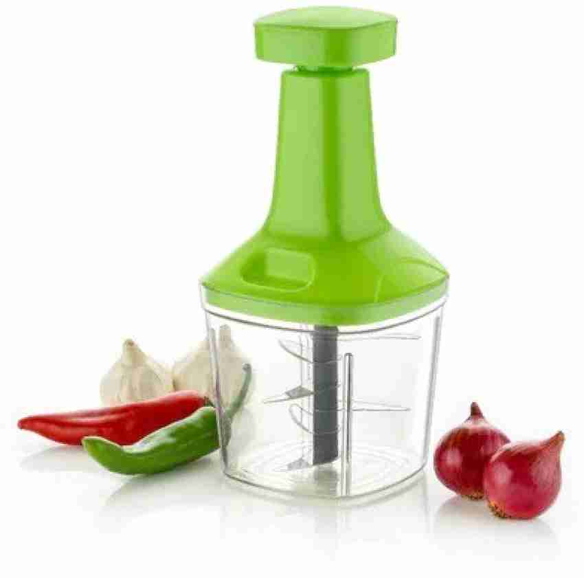 JINPRI Quick & Easy 6 Blade Push Chopper Push N Chop Chopper Vegetable and  Fruit Cutter Chopper with Easy Push and Close Button - 1000ML (Multi Color  Handle) : : Home & Kitchen