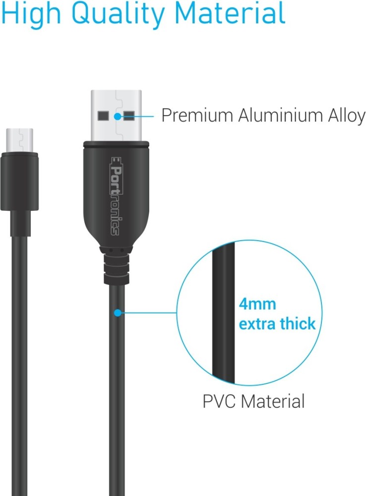 Konnect Core Type C And Micro USB Cables (Combo of 2)