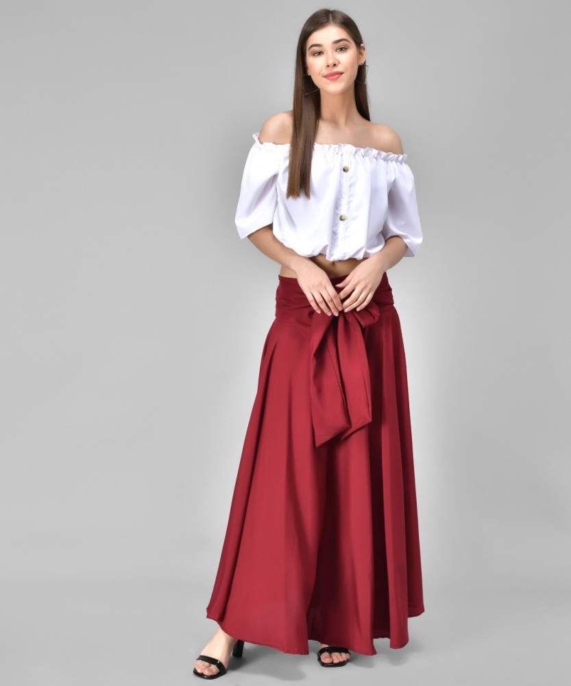 Crop top and high waisted skirt set outlet india