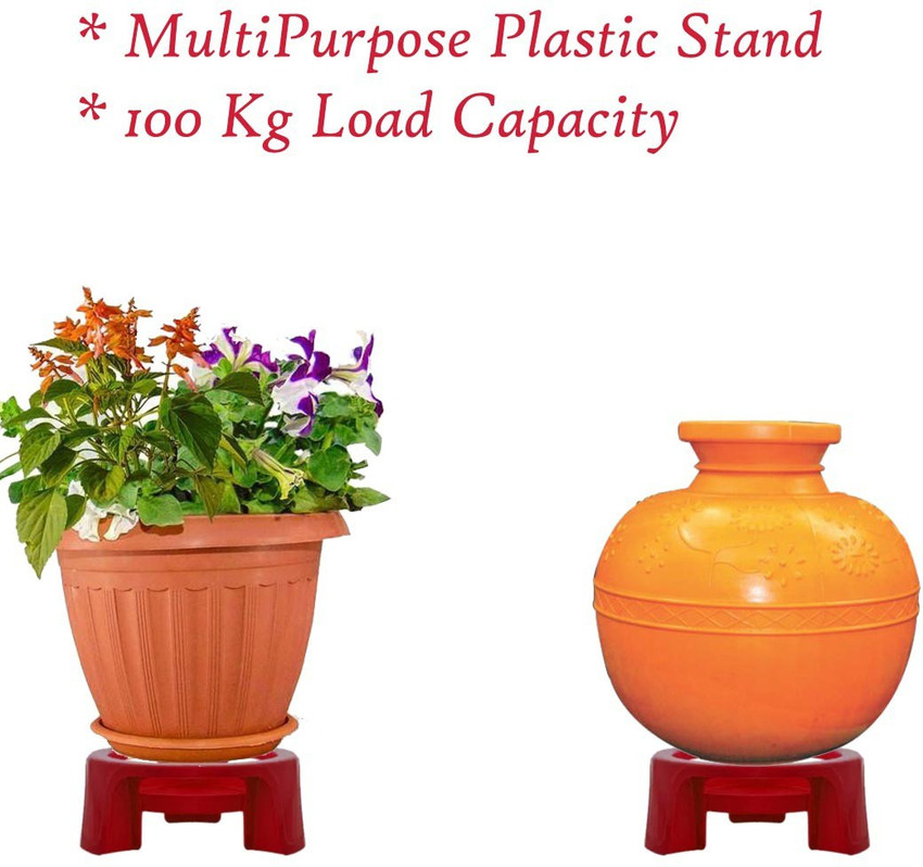 Buy MRP Multipurpose Matka Stand  Pot Stand (Red) Online at Low