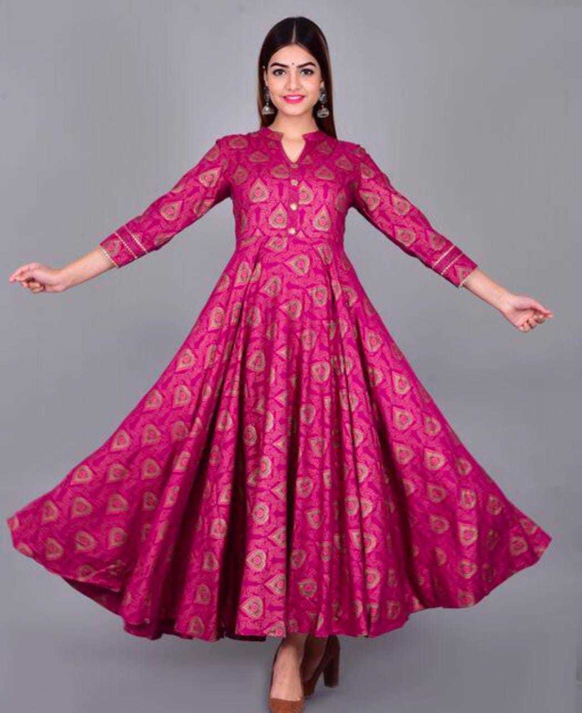 POSHOK Women Printed Anarkali Kurta Buy POSHOK Women Printed