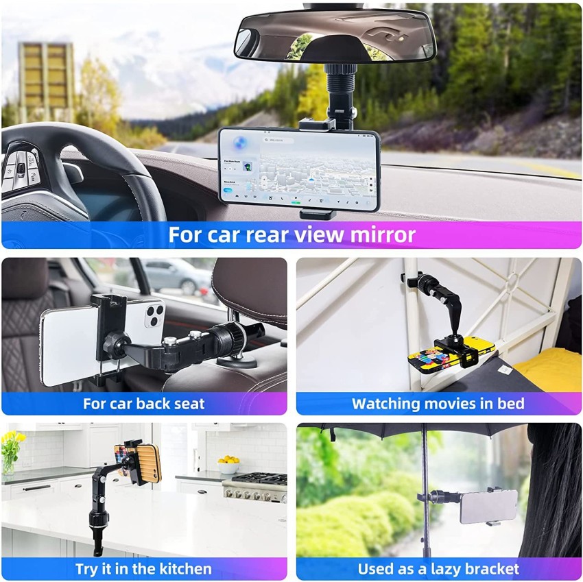 TECHGEAR Phone Holder for Car Multifunctional Rearview Mirror Phone Holder  Mobile Holder Price in India - Buy TECHGEAR Phone Holder for Car  Multifunctional Rearview Mirror Phone Holder Mobile Holder online at