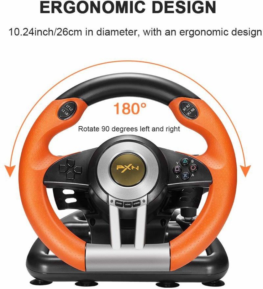 PXN V3II Racing Game Steering Wheel with Brake Pedal Motion Controller -  PXN : Flipkart.com