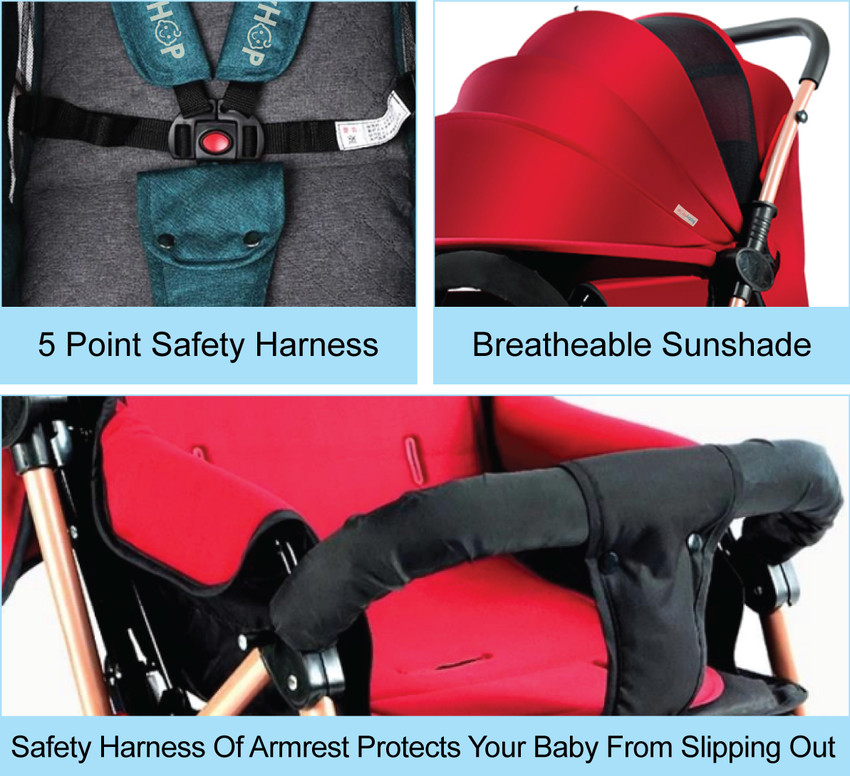 BabyHop Foldable Lightweight Stroller Pram for 0 3 Year Baby