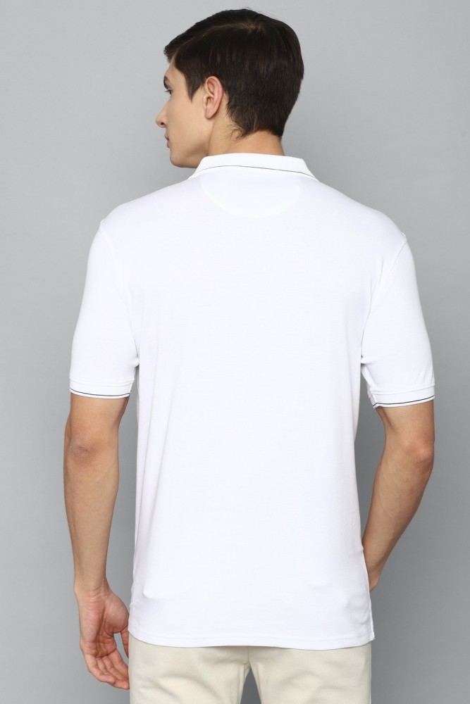 Louis Philippe Jeans Solid Men Polo Neck White T-Shirt - Price History