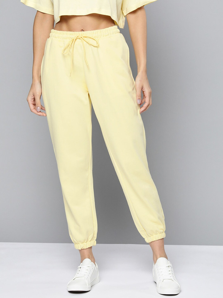M H Easy Solid Women Yellow Track Pants Buy M H Easy Solid Women
