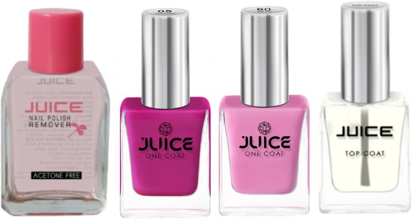 Juice NAIL PAINT ROSE BONBON- 05, BABY PINK-60, TOP COAT-01 & 1